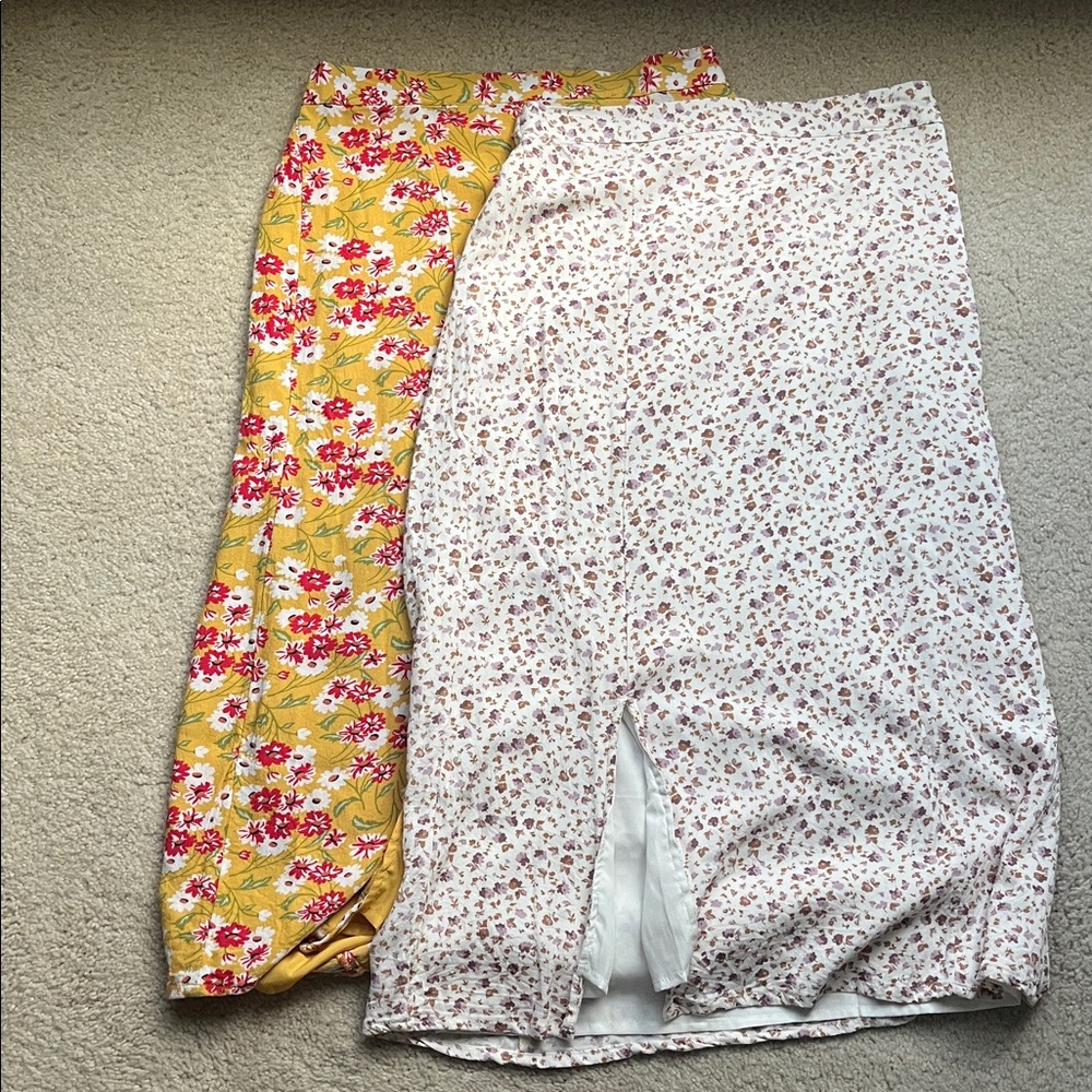 Dip Floral Skirt Set in Yellow and White